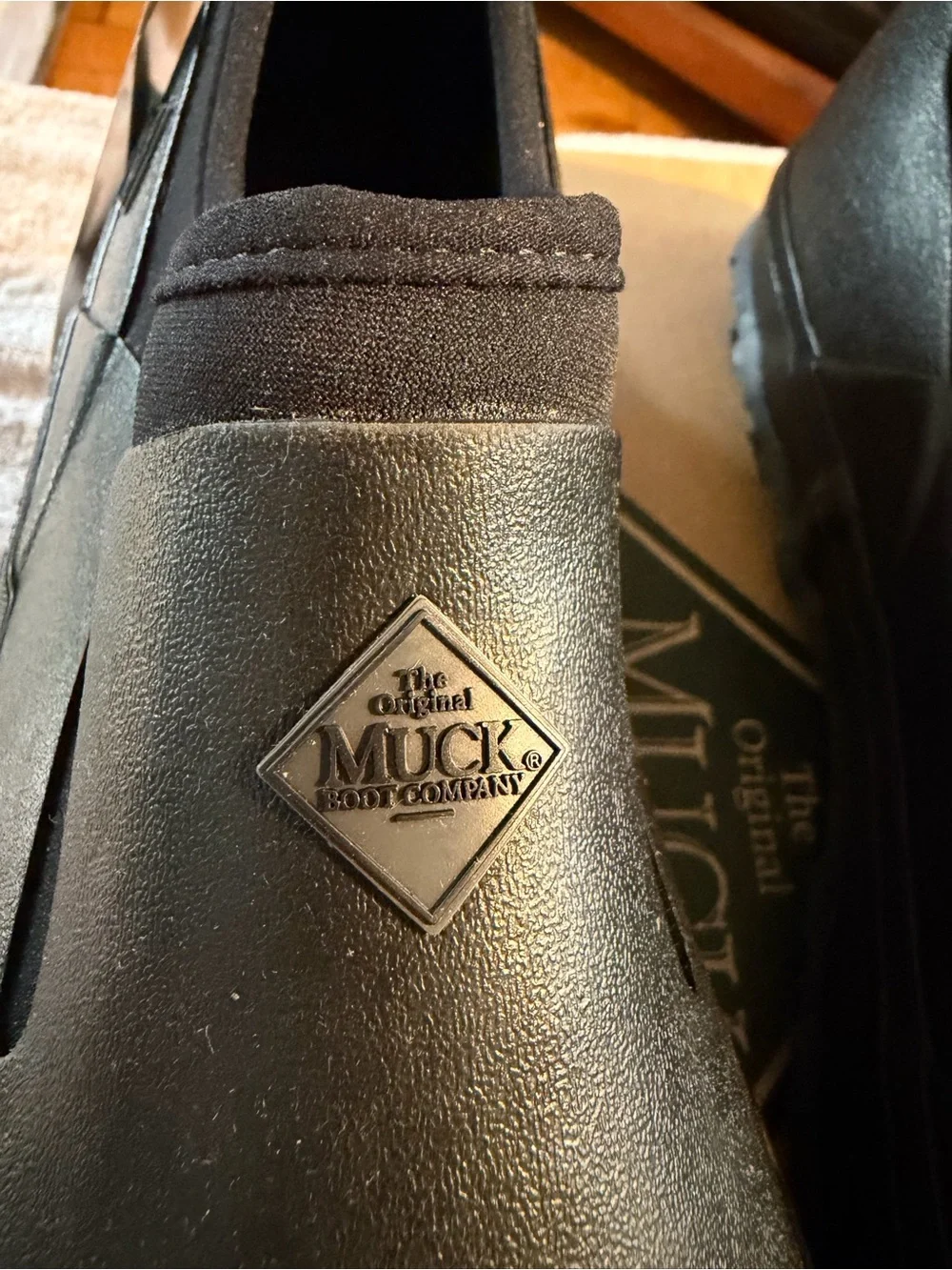 The Original Muck Boot Co. Men's Black Slip-On Waterproof Rain & Snow Boots